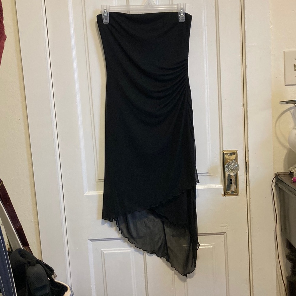 Vintage Charlotte Russe strapless asymmetrical gown!